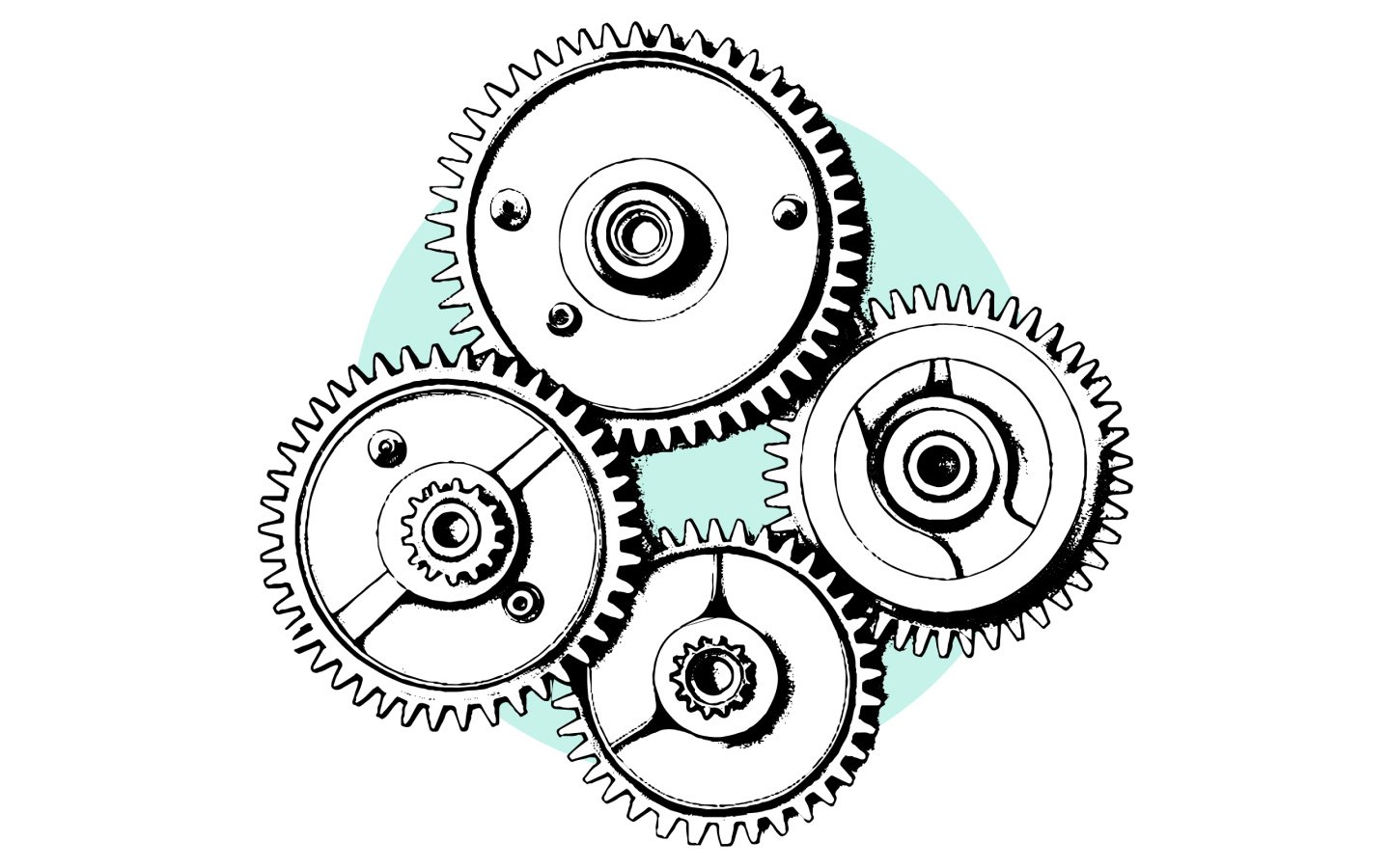 A set of cogs working together