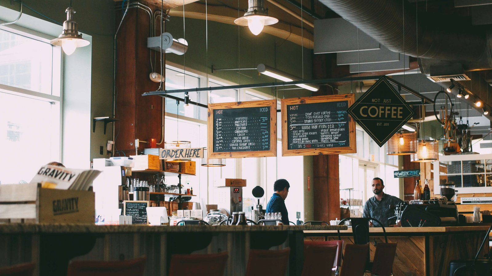 Unsplash coffee shop menu