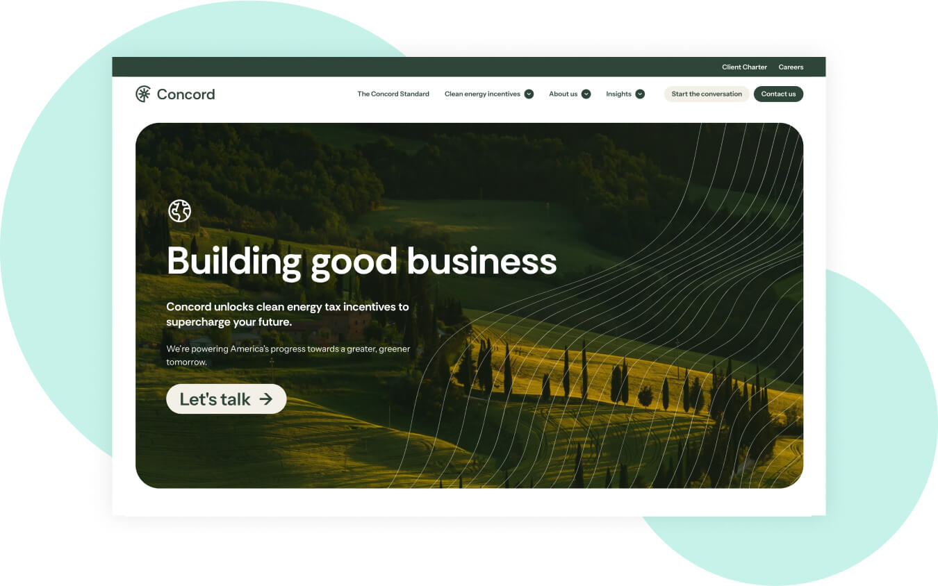 Concord new homepage design