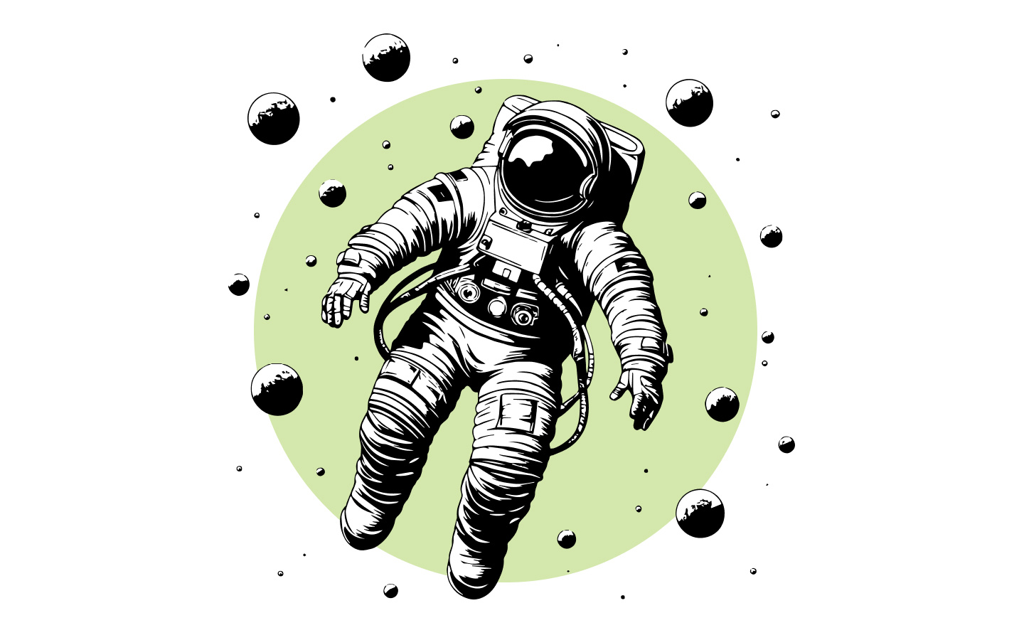 An astronaut floating in outer space