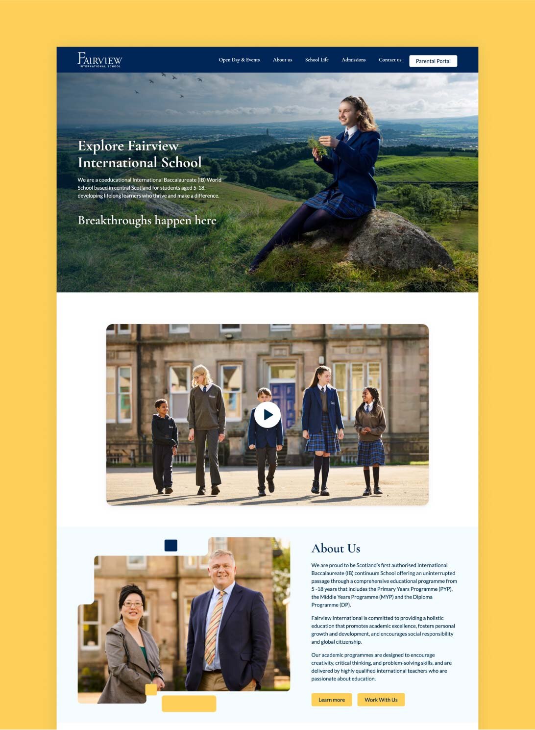 Fairview International School homepage
