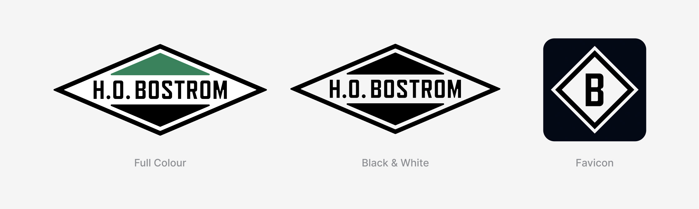 H.O. Bostrom logo variants