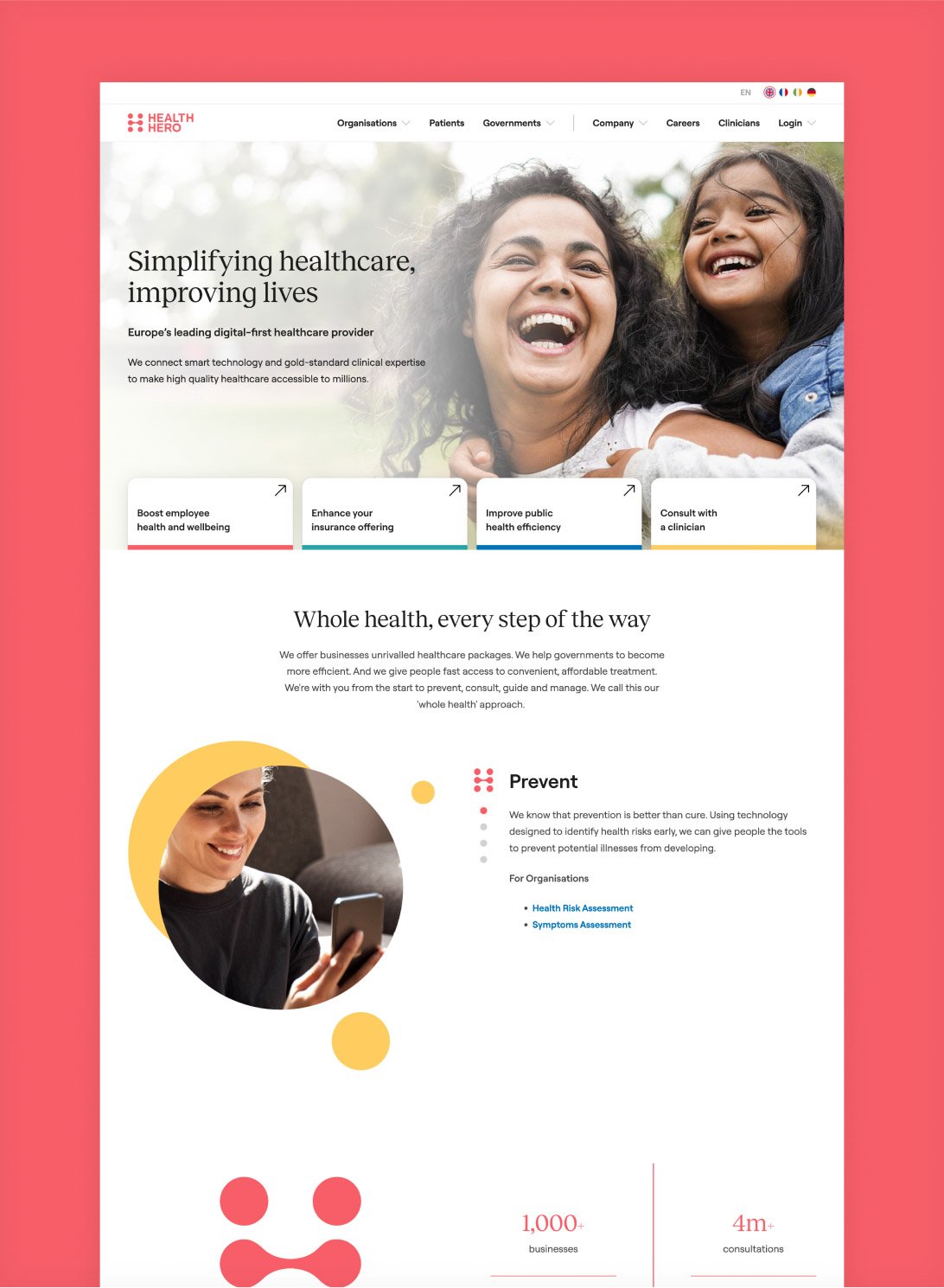 HealthHero homepage