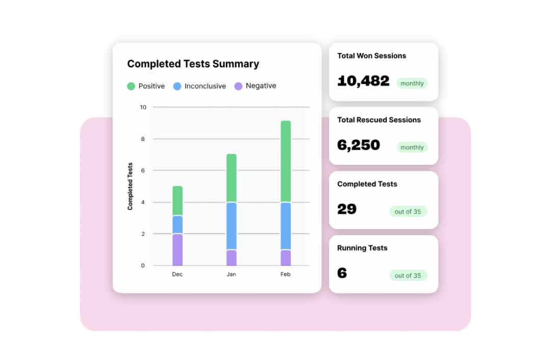SearchPilot UI illustration of a completed test summary